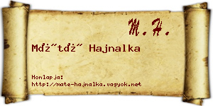 Máté Hajnalka névjegykártya